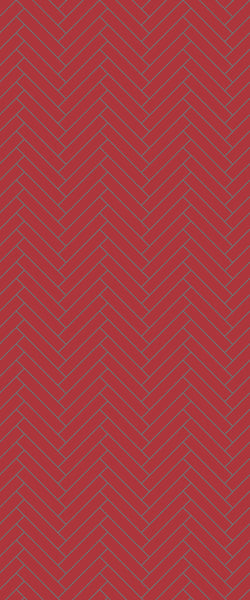 Red Double Herringbone Tile Acrylic Shower Panel 2440mm x 1220mm ( 3mm Thick) - CladdTech