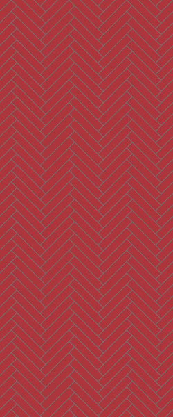 Red Double Herringbone Tile Acrylic Shower Panel 2440mm x 1220mm ( 3mm Thick) - CladdTech