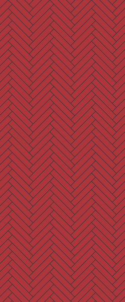 Red Double Herringbone Tile Acrylic Shower Panel 2440mm x 1220mm ( 3mm Thick) - CladdTech