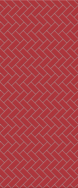 Red Horizontal Block Tile Acrylic Shower Panel 2440mm x 1220mm ( 3mm Thick) - CladdTech