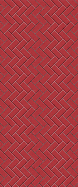 Red Diagonal Herringbone Tile Acrylic Shower Panel 2440mm x 1220mm ( 3mm Thick) - CladdTech