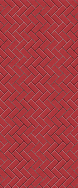 Red Diagonal Herringbone Tile Acrylic Shower Panel 2440mm x 1220mm ( 3mm Thick) - CladdTech