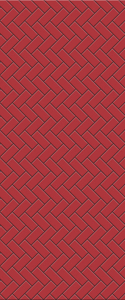 Red Diagonal Herringbone Tile Acrylic Shower Panel 2440mm x 1220mm ( 3mm Thick) - CladdTech