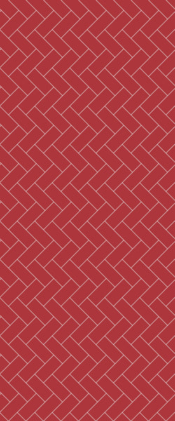 Red Diagonal Herringbone Tile Acrylic Shower Panel 2440mm x 1220mm ( 3mm Thick) - CladdTech