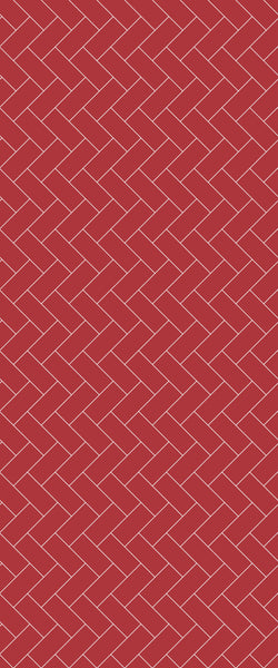 Red Diagonal Herringbone Tile Acrylic Shower Panel 2440mm x 1220mm ( 3mm Thick) - CladdTech
