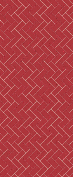 Red Diagonal Herringbone Tile Acrylic Shower Panel 2440mm x 1220mm ( 3mm Thick) - CladdTech