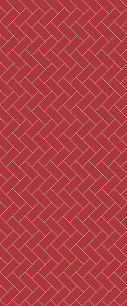 Red Diagonal Herringbone Tile Acrylic Shower Panel 2440mm x 1220mm ( 3mm Thick) - CladdTech