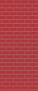 Red Subway Tile Acrylic Shower Panel 2440mm x 1220mm ( 3mm Thick) - CladdTech
