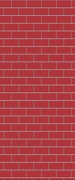 Red Subway Tile Acrylic Shower Panel 2440mm x 1220mm ( 3mm Thick) - CladdTech