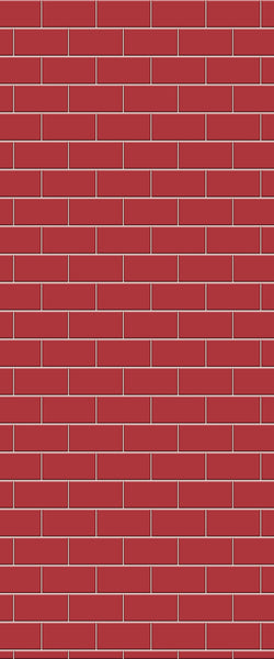 Red Subway Tile Acrylic Shower Panel 2440mm x 1220mm ( 3mm Thick) - CladdTech