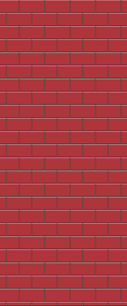 Red Subway Tile Acrylic Shower Panel 2440mm x 1220mm ( 3mm Thick) - CladdTech