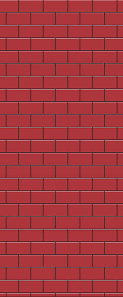 Red Subway Tile Acrylic Shower Panel 2440mm x 1220mm ( 3mm Thick) - CladdTech