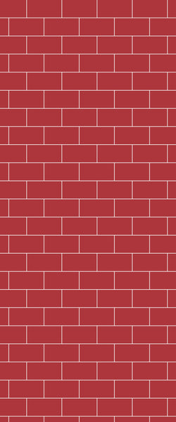 Red Subway Tile Acrylic Shower Panel 2440mm x 1220mm ( 3mm Thick) - CladdTech