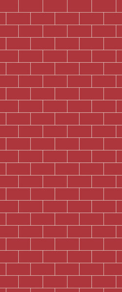 Red Subway Tile Acrylic Shower Panel 2440mm x 1220mm ( 3mm Thick) - CladdTech
