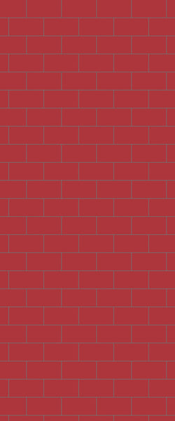 Red Subway Tile Acrylic Shower Panel 2440mm x 1220mm ( 3mm Thick) - CladdTech
