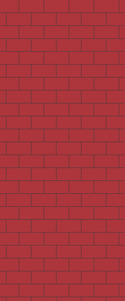Red Subway Tile Acrylic Shower Panel 2440mm x 1220mm ( 3mm Thick) - CladdTech