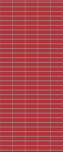 Red Horizontal Block Tile Acrylic Shower Panel 2440mm x 1220mm ( 3mm Thick) - CladdTech