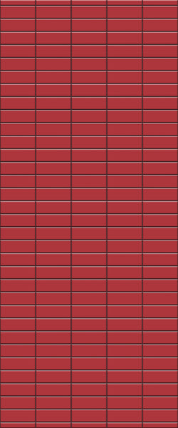 Red Horizontal Block Tile Acrylic Shower Panel 2440mm x 1220mm ( 3mm Thick) - CladdTech