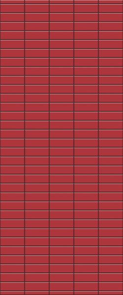 Red Horizontal Block Tile Acrylic Shower Panel 2440mm x 1220mm ( 3mm Thick) - CladdTech
