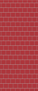 Red Large Square's Tile Acrylic Shower Wall Panel 2440mm x 1220mm ( 3mm Thick) - CladdTech