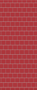Red Large Square's Tile Acrylic Shower Wall Panel 2440mm x 1220mm ( 3mm Thick) - CladdTech
