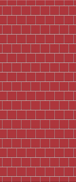 Red Large Square's Tile Acrylic Shower Wall Panel 2440mm x 1220mm ( 3mm Thick) - CladdTech
