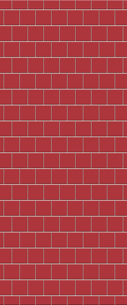 Red Large Square's Tile Acrylic Shower Wall Panel 2440mm x 1220mm ( 3mm Thick) - CladdTech