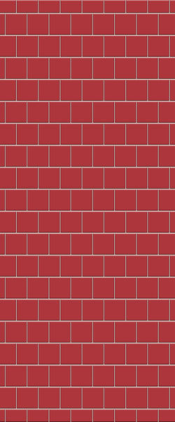 Red Large Square's Tile Acrylic Shower Wall Panel 2440mm x 1220mm ( 3mm Thick) - CladdTech