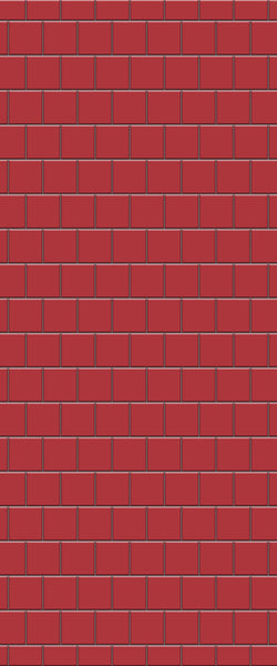 Red Large Square's Tile Acrylic Shower Wall Panel 2440mm x 1220mm ( 3mm Thick) - CladdTech