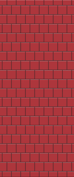 Red Large Square's Tile Acrylic Shower Wall Panel 2440mm x 1220mm ( 3mm Thick) - CladdTech