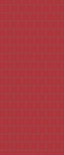 Red Large Square's Tile Acrylic Shower Wall Panel 2440mm x 1220mm ( 3mm Thick) - CladdTech