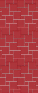 Red Pin Wheel Tile Acrylic Shower Wall Panel 2440mm x 1220mm ( 3mm Thick) - CladdTech