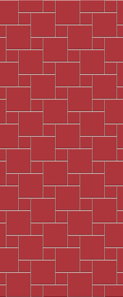 Red Pin Wheel Tile Acrylic Shower Wall Panel 2440mm x 1220mm ( 3mm Thick) - CladdTech