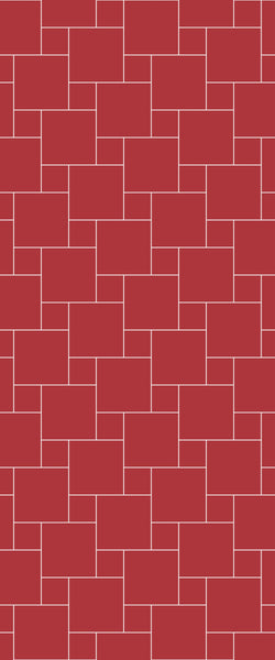 Red Pin Wheel Tile Acrylic Shower Wall Panel 2440mm x 1220mm ( 3mm Thick) - CladdTech