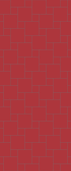 Red Pin Wheel Tile Acrylic Shower Wall Panel 2440mm x 1220mm ( 3mm Thick) - CladdTech