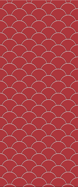 Red Fishscales Tile Acrylic Shower Panel 2440mm x 1220mm (3mm Thick) - CladdTech
