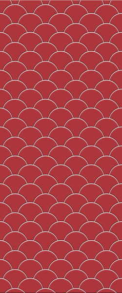 Red Fishscales Tile Acrylic Shower Panel 2440mm x 1220mm (3mm Thick) - CladdTech