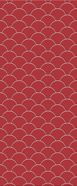 Red Fishscales Tile Acrylic Shower Panel 2440mm x 1220mm (3mm Thick) - CladdTech