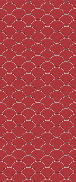 Red Fishscales Tile Acrylic Shower Panel 2440mm x 1220mm (3mm Thick) - CladdTech