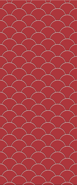 Red Fishscales Tile Acrylic Shower Panel 2440mm x 1220mm (3mm Thick) - CladdTech