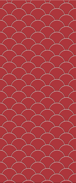 Red Fishscales Tile Acrylic Shower Panel 2440mm x 1220mm (3mm Thick) - CladdTech