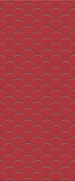 Red Fishscales Tile Acrylic Shower Panel 2440mm x 1220mm (3mm Thick) - CladdTech