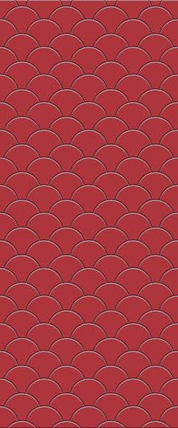 Red Fishscales Tile Acrylic Shower Panel 2440mm x 1220mm (3mm Thick) - CladdTech