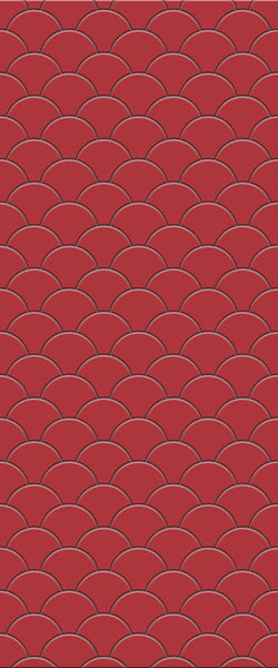 Red Fishscales Tile Acrylic Shower Panel 2440mm x 1220mm (3mm Thick) - CladdTech