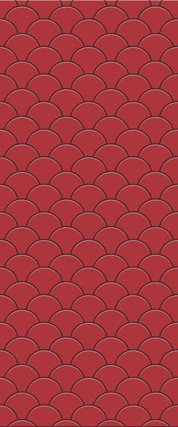 Red Fishscales Tile Acrylic Shower Panel 2440mm x 1220mm (3mm Thick) - CladdTech
