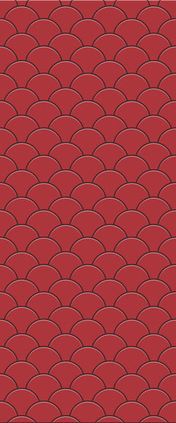 Red Fishscales Tile Acrylic Shower Panel 2440mm x 1220mm (3mm Thick) - CladdTech