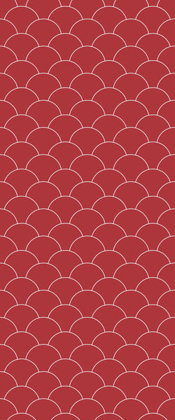 Red Fishscales Tile Acrylic Shower Panel 2440mm x 1220mm (3mm Thick) - CladdTech