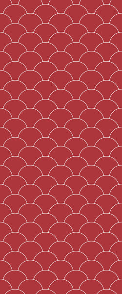 Red Fishscales Tile Acrylic Shower Panel 2440mm x 1220mm (3mm Thick) - CladdTech
