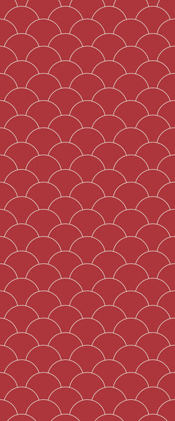 Red Fishscales Tile Acrylic Shower Panel 2440mm x 1220mm (3mm Thick) - CladdTech