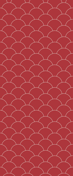 Red Fishscales Tile Acrylic Shower Panel 2440mm x 1220mm (3mm Thick) - CladdTech
